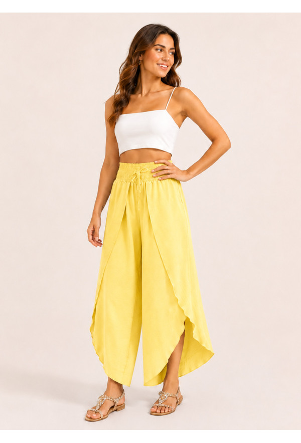 Φάκελος Παντελόνα με Σφηκοφωλιά στη Μέση Yellow
