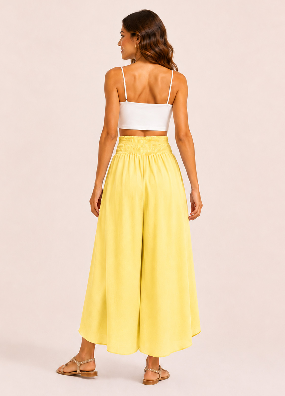 Φάκελος Παντελόνα με Σφηκοφωλιά στη Μέση Yellow