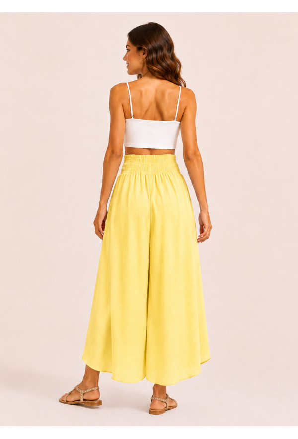Φάκελος Παντελόνα με Σφηκοφωλιά στη Μέση Yellow
