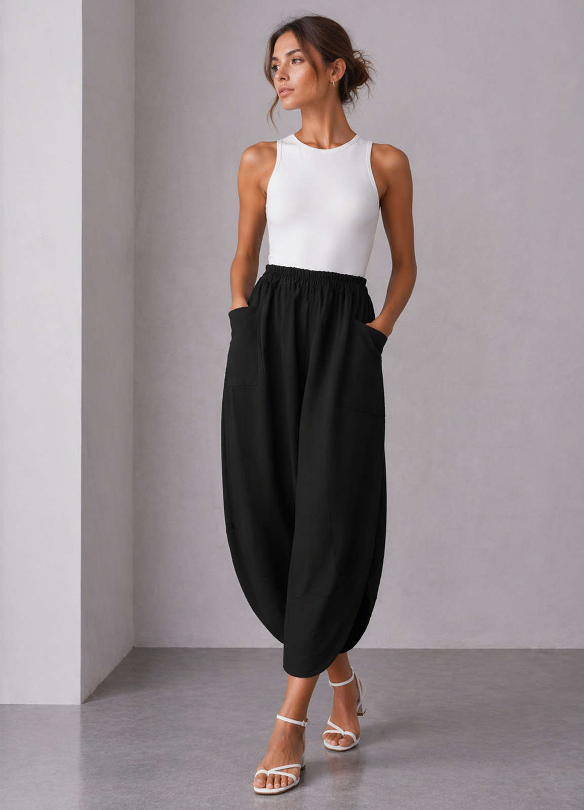 Barrel Παντελόνι με Τσέπες Black