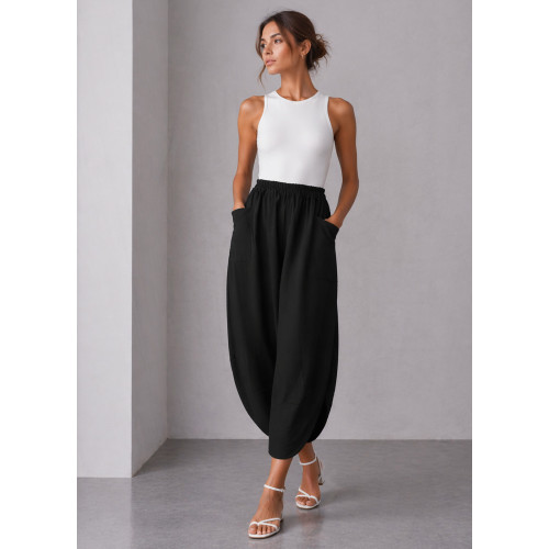 Barrel Παντελόνι με Τσέπες Black