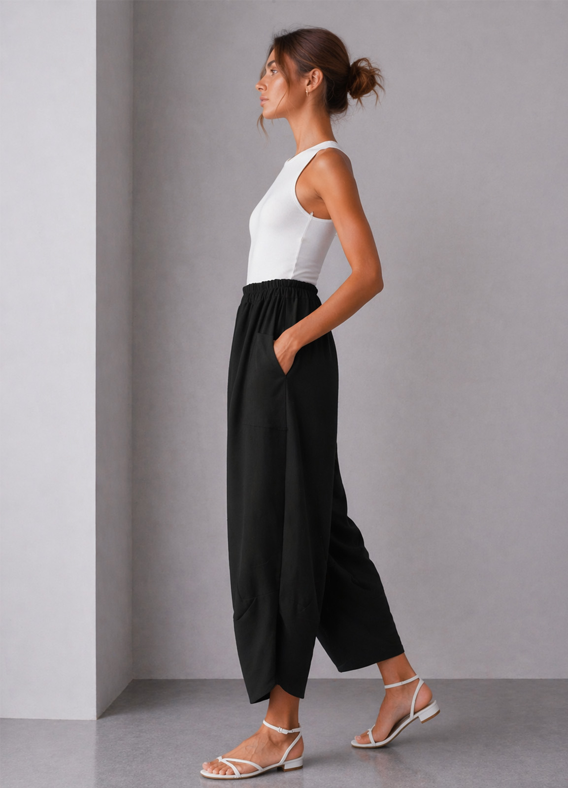 Barrel Παντελόνι με Τσέπες Black