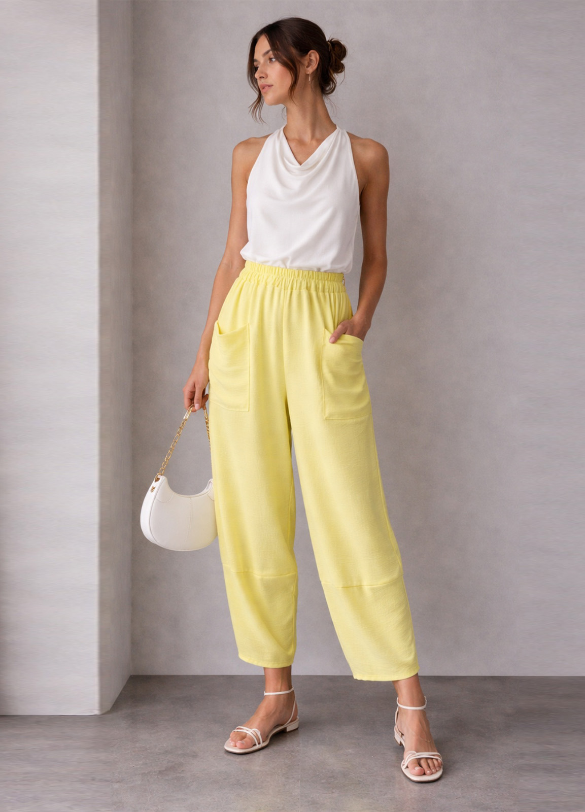 Barrel Παντελόνι με Τσέπες Yellow