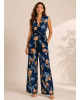 Floral Σετ με Αμάνικο Σακάκι & Παντελόνα Blue