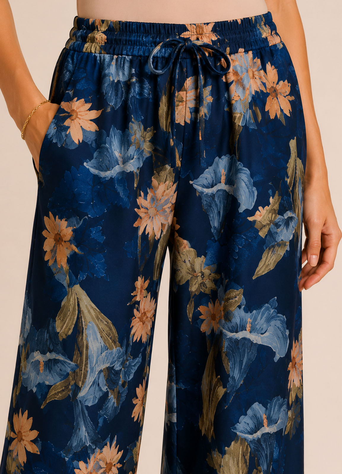 Floral Σετ με Αμάνικο Σακάκι & Παντελόνα Blue