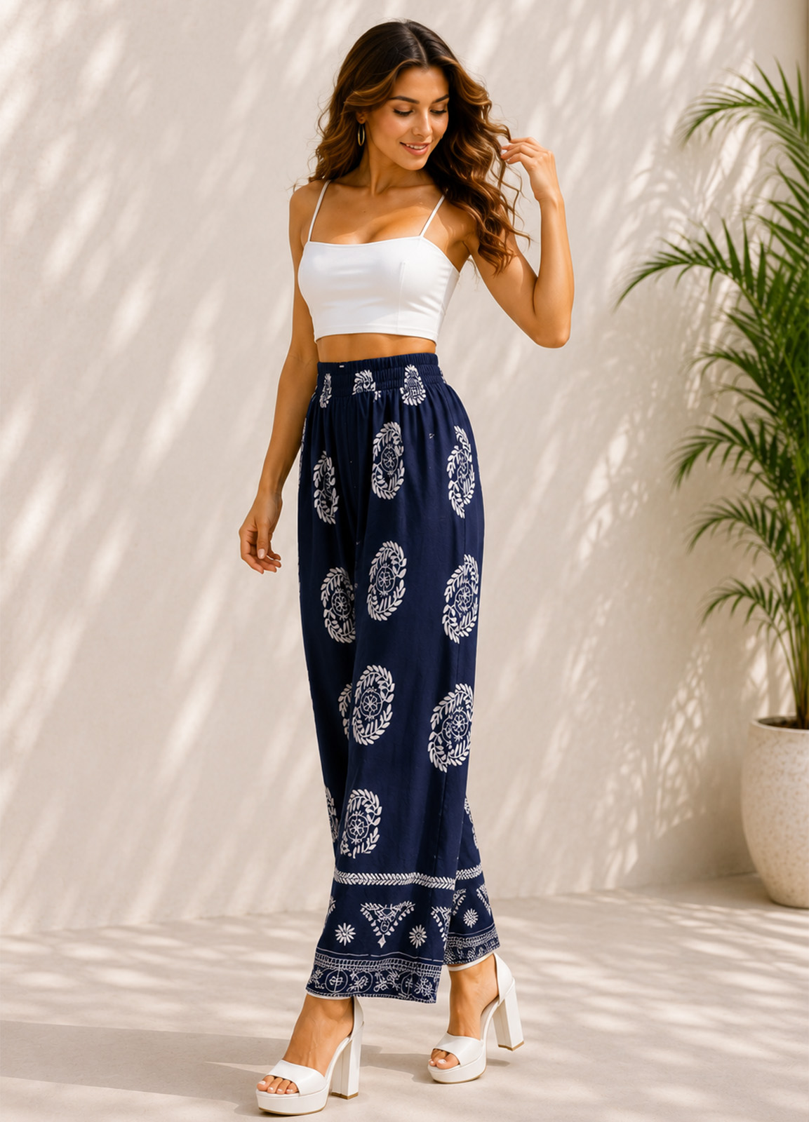 Παντελόνα με Print – Blue