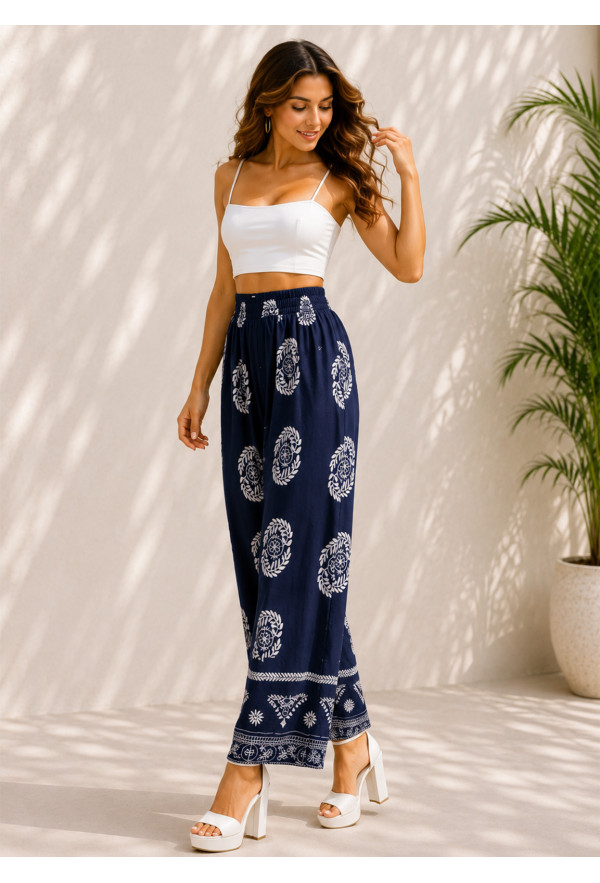 Παντελόνα με Print – Blue