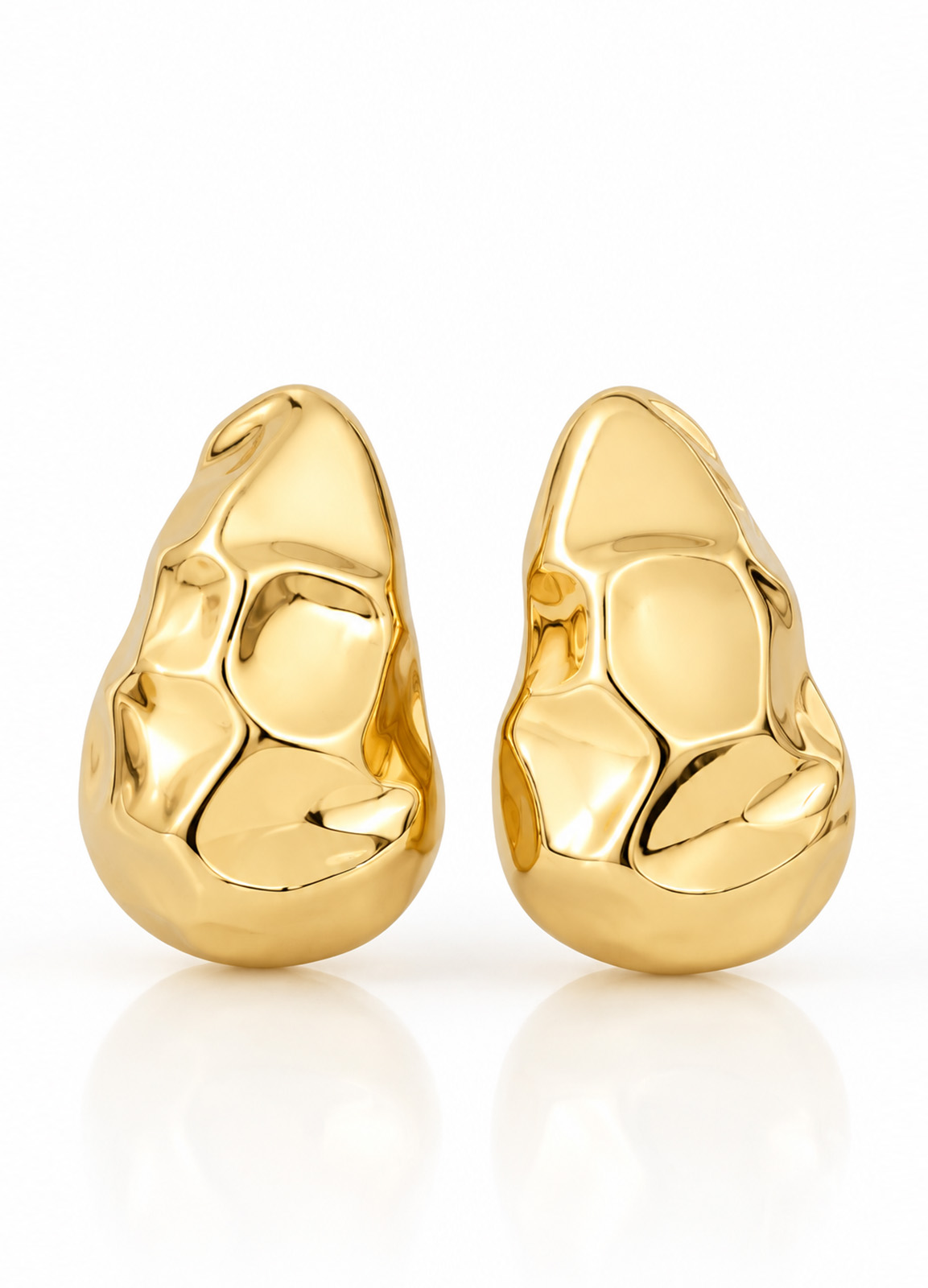 Σκουλαρίκια με Ανάγλυφο Σχεδιασμό Gold