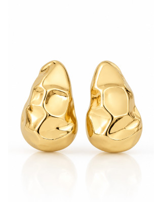 Σκουλαρίκια με Ανάγλυφο Σχεδιασμό Gold