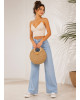 Ψάθινη Τσάντα Χειρός & Ώμου Boho Style