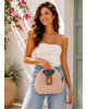 Boho Chic Ψάθινη Τσάντα σε Nude Pink Απόχρωση