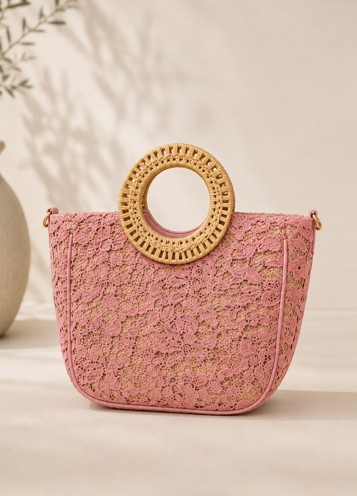 Pink Crochet Summer Bag