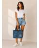Τσάντα Ώμου & Χιαστί denim tote 