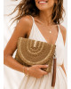 Ψάθινη Boho Τσάντα Φάκελος Camel 