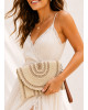 Ψάθινη Boho Τσάντα Φάκελος Beige