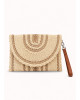 Ψάθινη Boho Τσάντα Φάκελος Beige