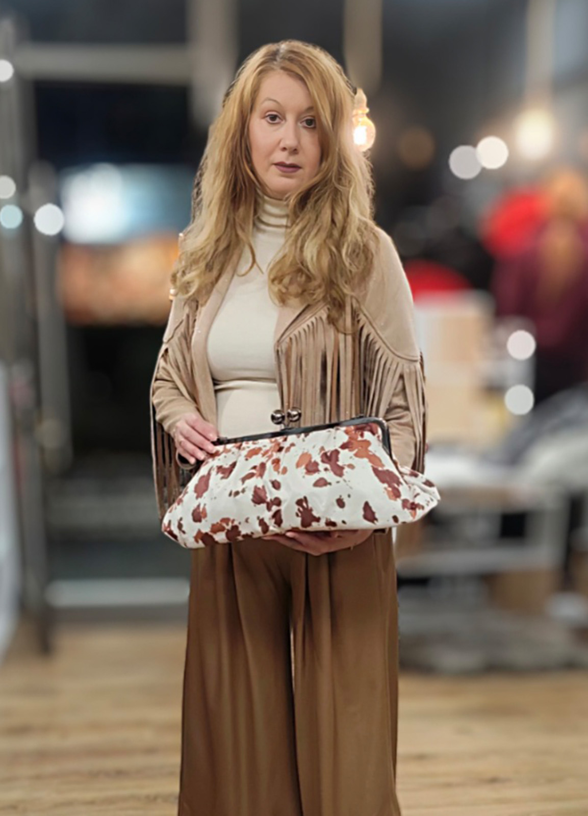 Τσάντα Χειρός & ώμου Clutch Cow Animal Print