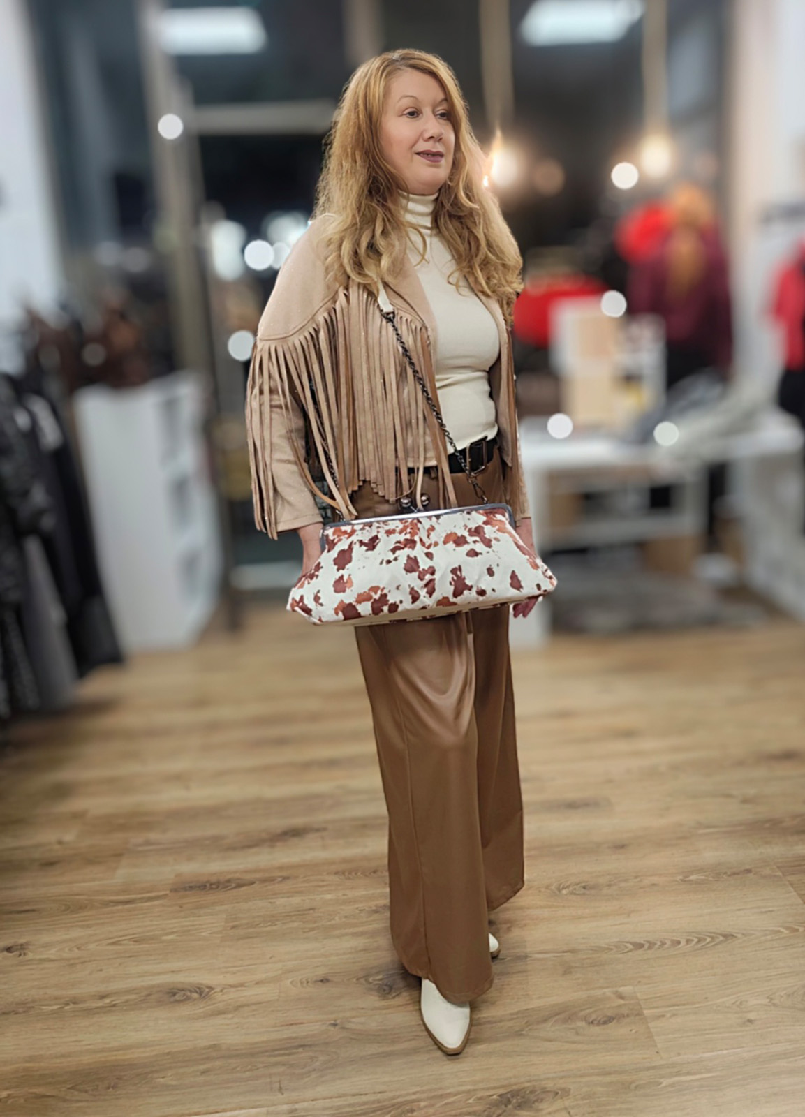 Τσάντα Χειρός & ώμου Clutch Cow Animal Print