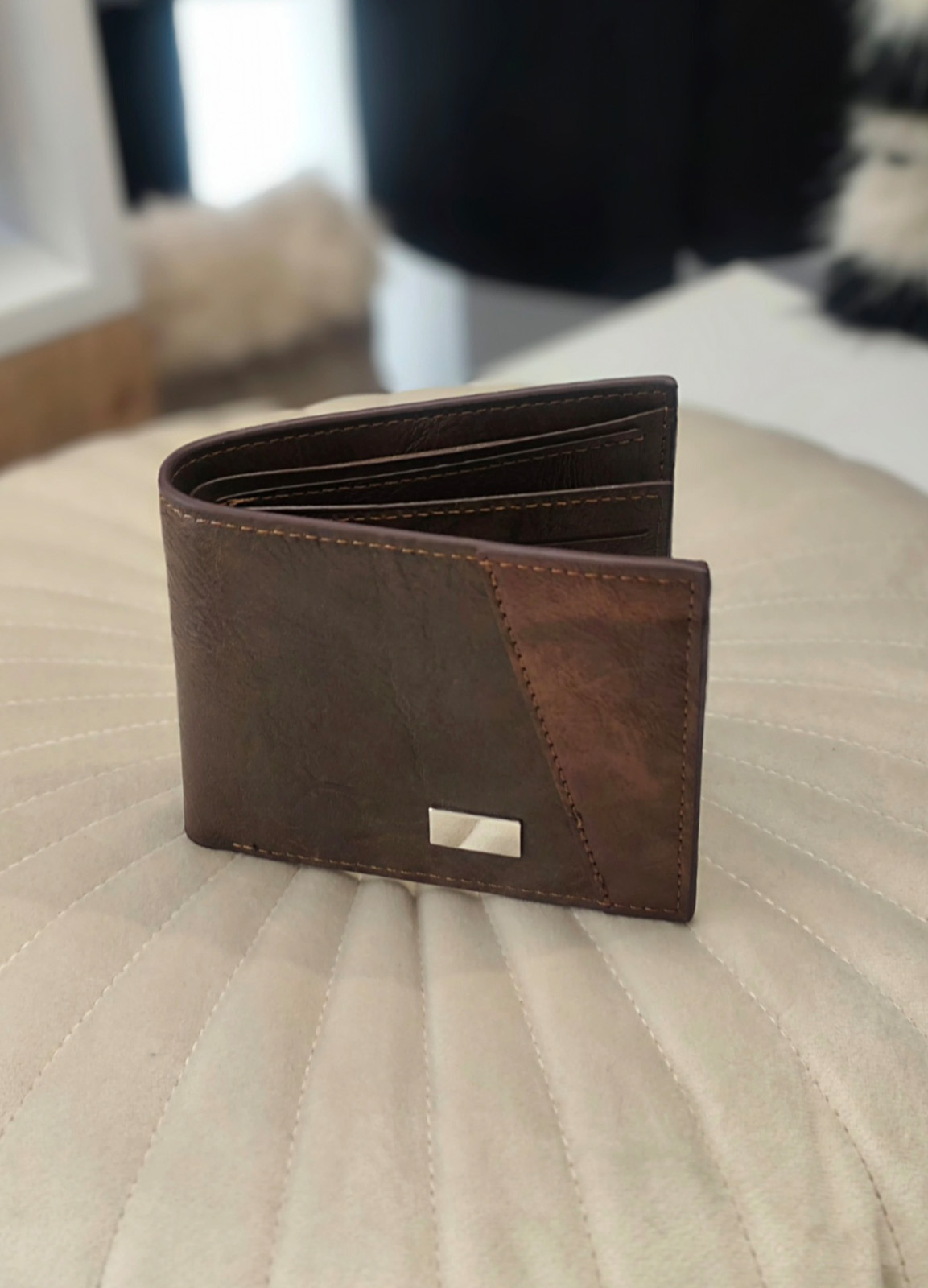 Ανδρικό Πορτοφόλι από Τεχνόδερμα Brown