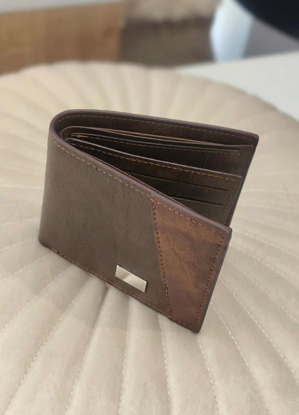 Ανδρικό Πορτοφόλι από Τεχνόδερμα Brown