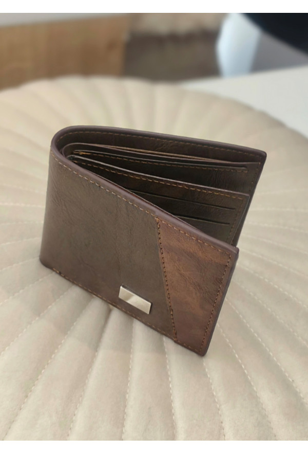 Ανδρικό Πορτοφόλι από Τεχνόδερμα Brown