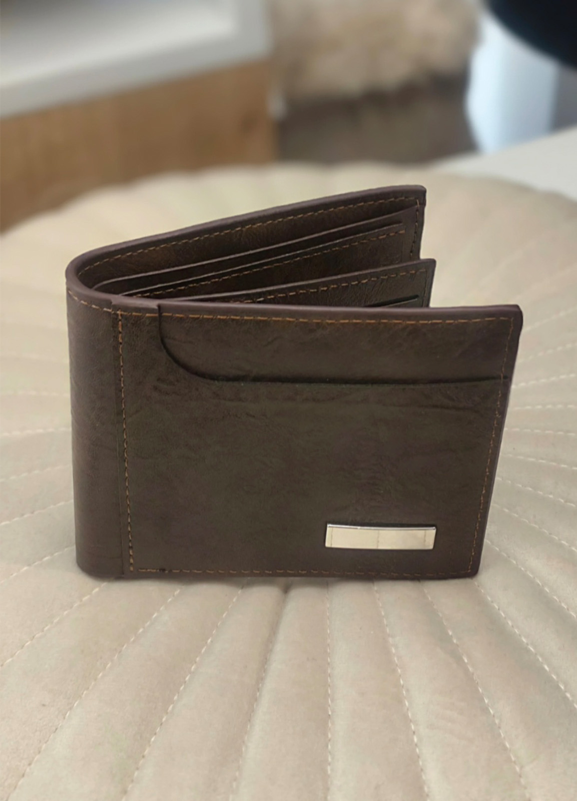 Ανδρικό Πορτοφόλι από Τεχνόδερμα Brown