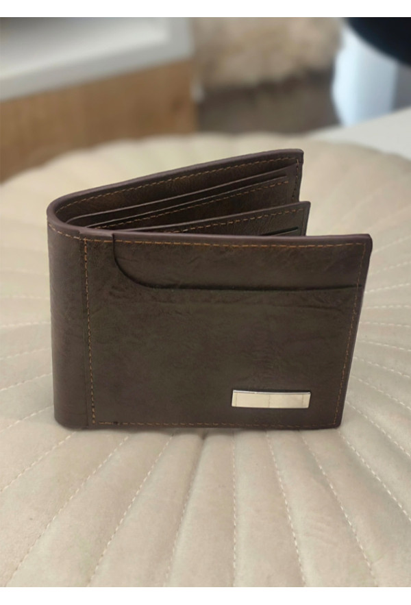 Ανδρικό Πορτοφόλι από Τεχνόδερμα Brown