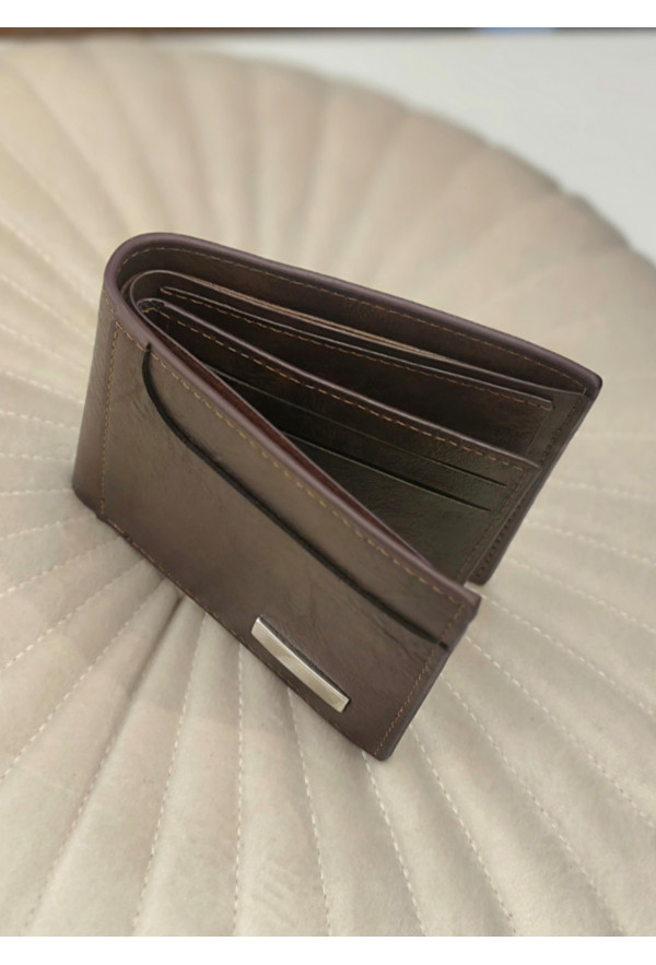 Ανδρικό Πορτοφόλι από Τεχνόδερμα Brown