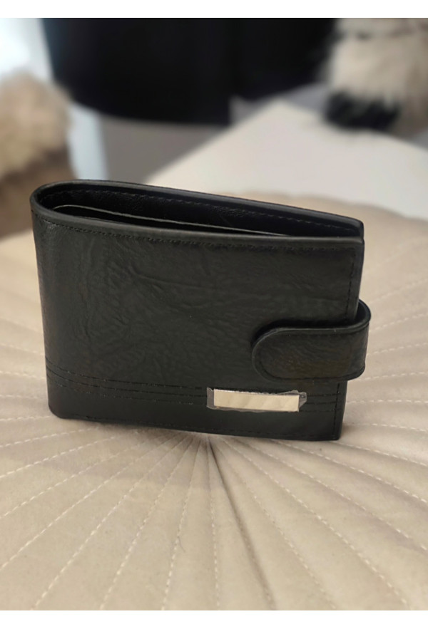 Ανδρικό Πορτοφόλι από Τεχνόδερμα Black