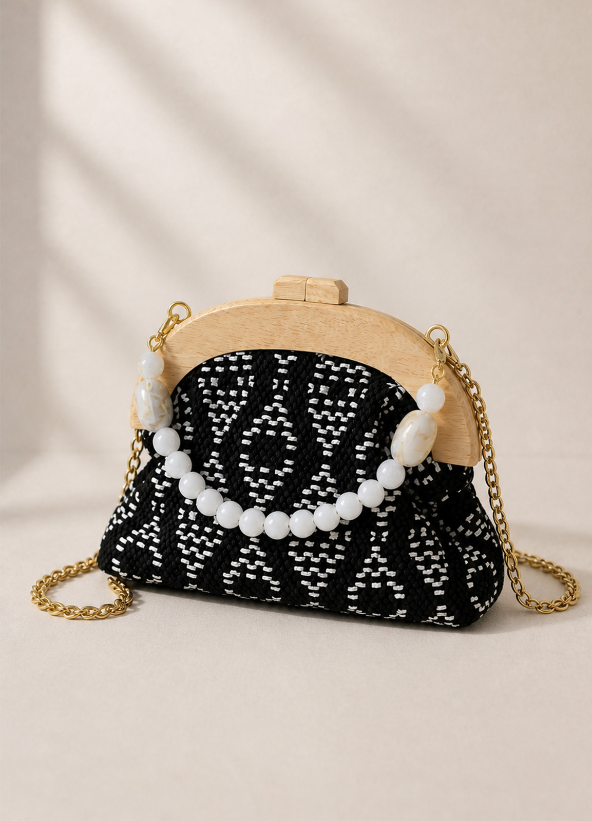 Τσαντάκι χιαστί Stone Black
