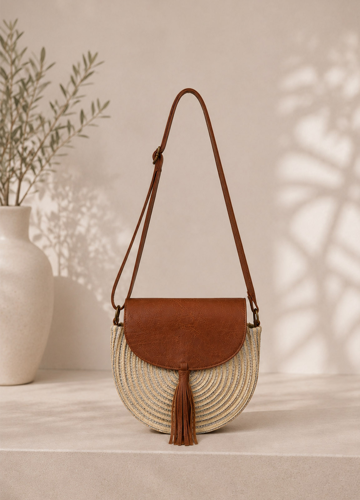 Τσάντα Ψάθινη Boho