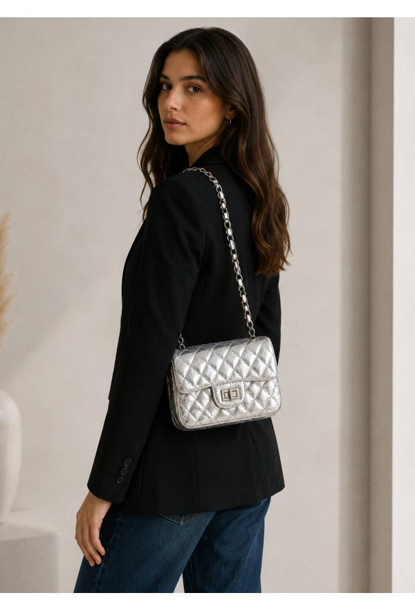 Τσάντα Mini shoulder Silver