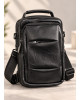 Ανδρικό Μικρό Πολυμορφικό Backpack από Τεχνόδερμα με Θύρα USB – Black