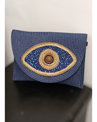 Ψάθινη Τσάντα Φάκελος Eye Ώμου/Χιαστί 