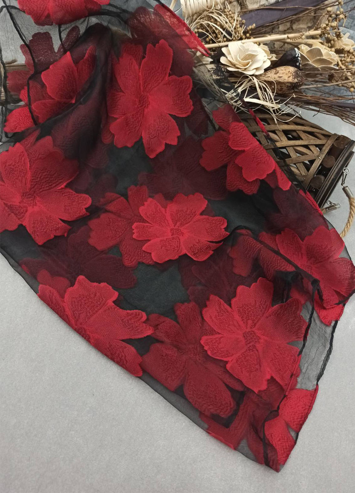 Φουλάρι/Πασμίνα Red Flower